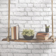 White Brick Peel and Stick Wallpaper in a room setting