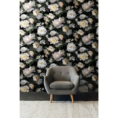 Photographic Floral Peel and Stick Mural in a room setting