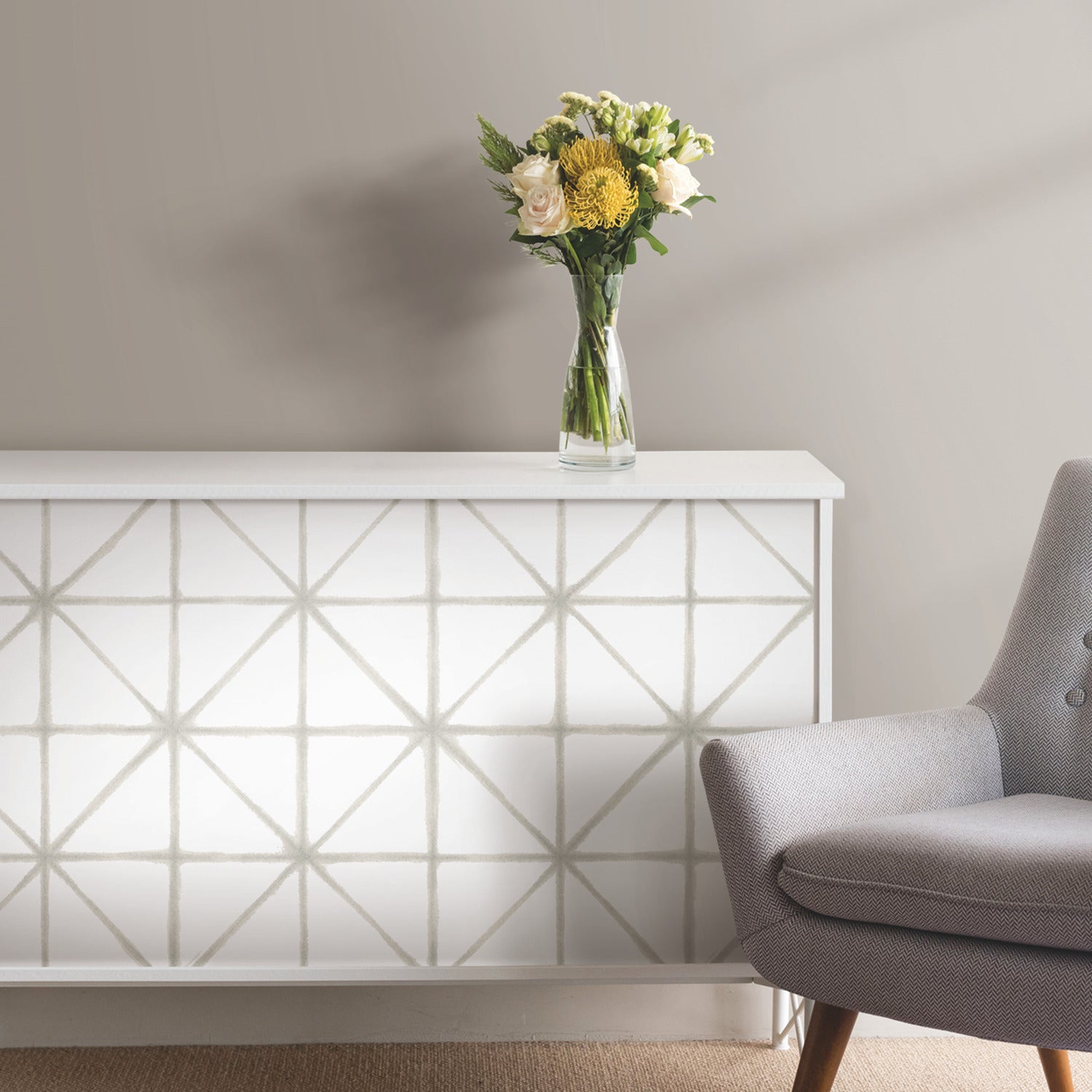 Modern Abstract Peel and Stick Wallpaper in a room setting