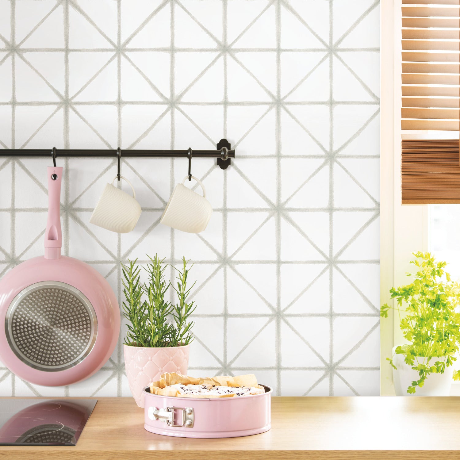 Modern Abstract Peel and Stick Wallpaper in a room setting