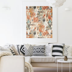 Aztec Peel and Stick Wallpaper in a room setting