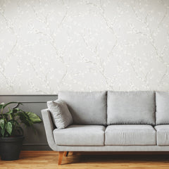 Cherry Blossom Peel and Stick Wallpaper in a room setting