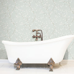 Cherry Blossom Peel and Stick Wallpaper in a room setting