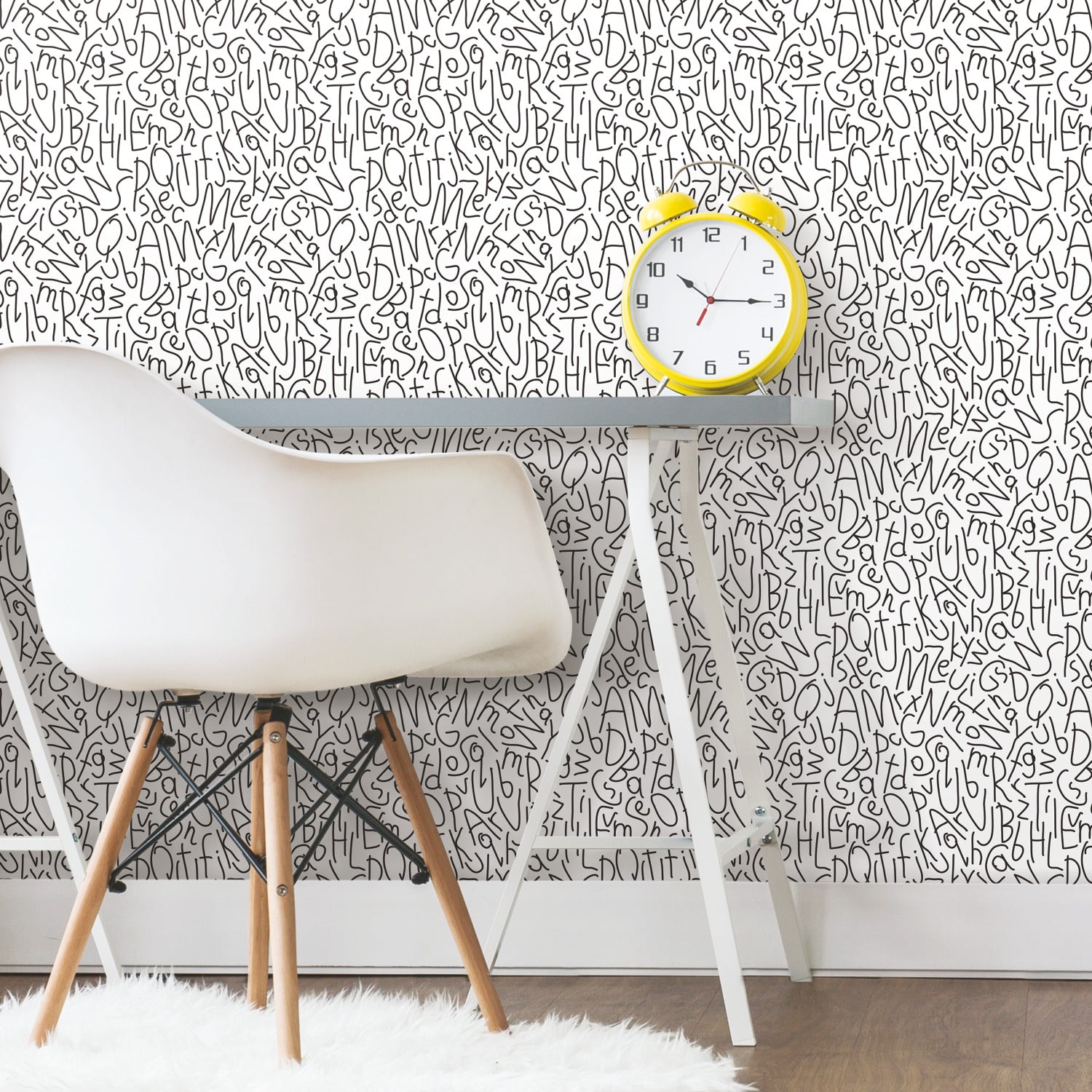 Alphabet Jumble Peel and Stick Wallpaper in a room setting
