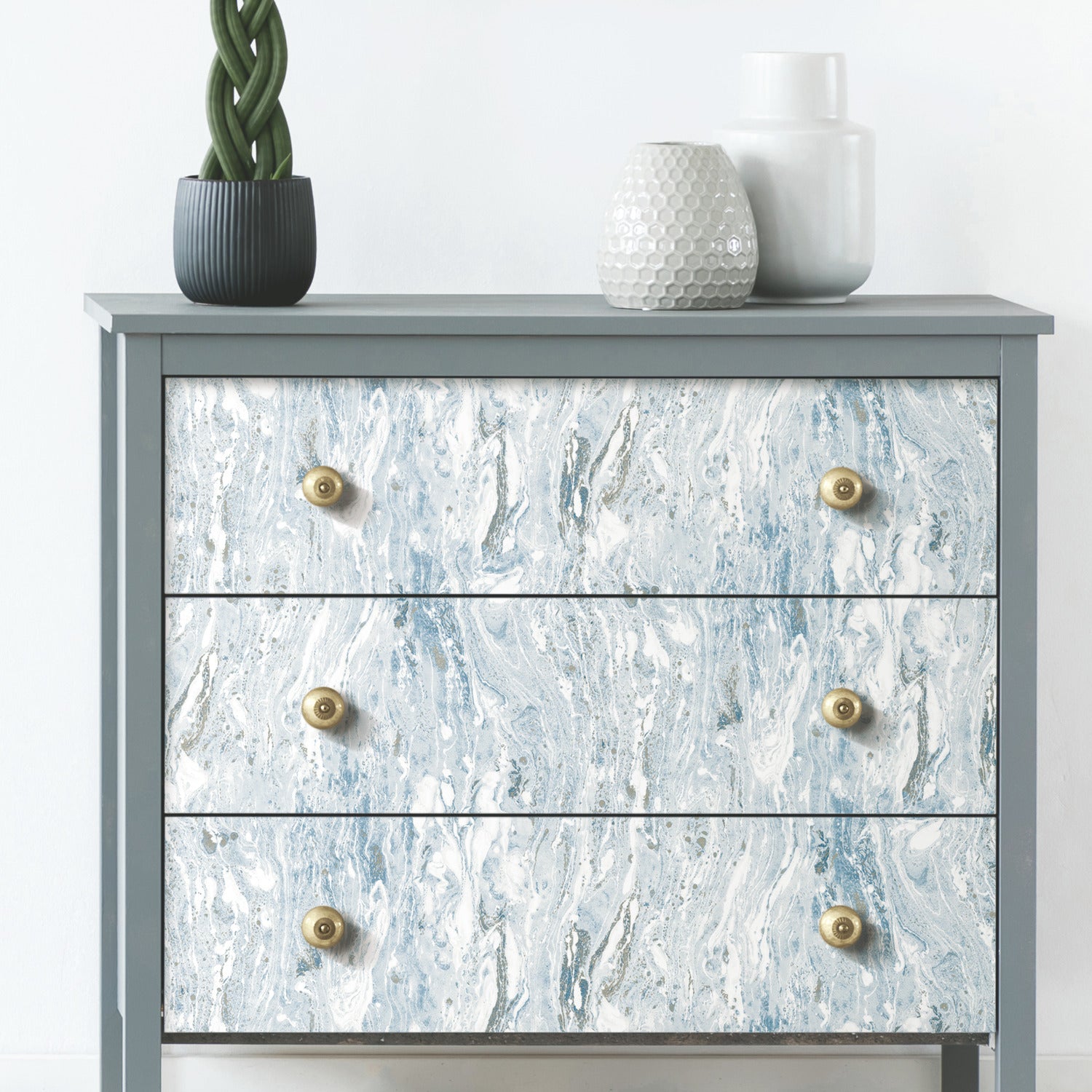 Marble Seas Peel and Stick Wallpaper in a room setting
