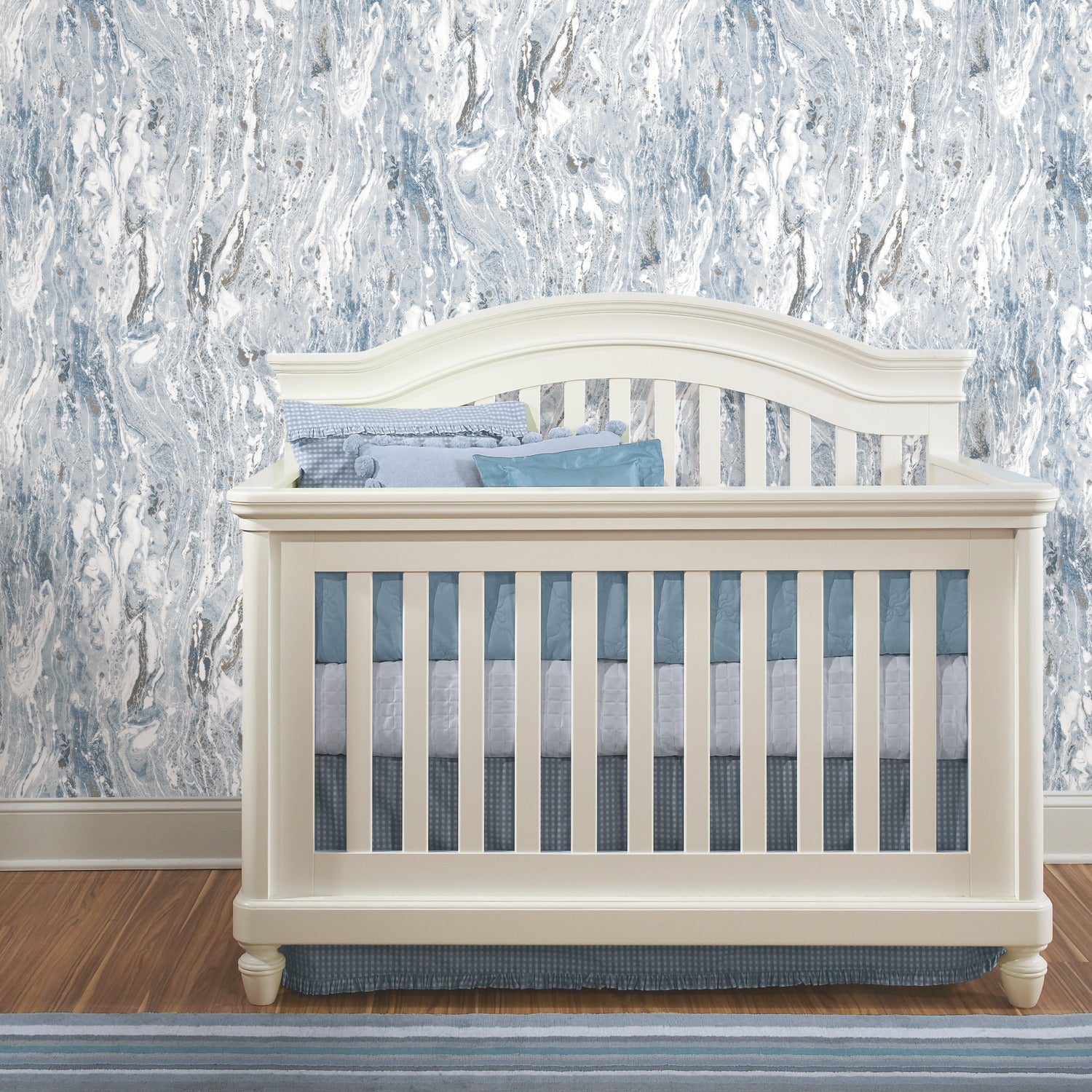 Marble Seas Peel and Stick Wallpaper in a room setting