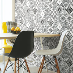 Mediterranean Tile Peel and Stick Wallpaper in a room setting