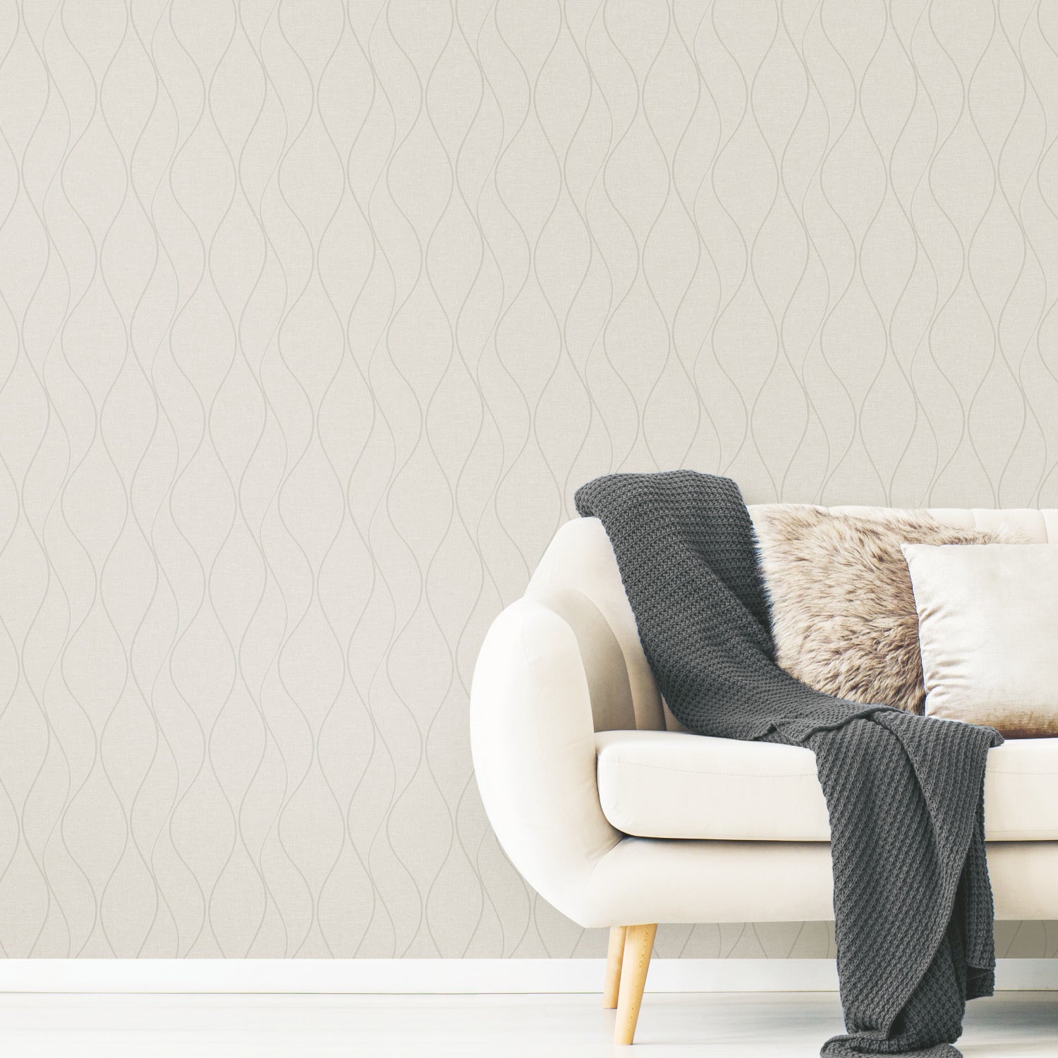 Wave Ogee Peel and Stick Wallpaper in a room setting