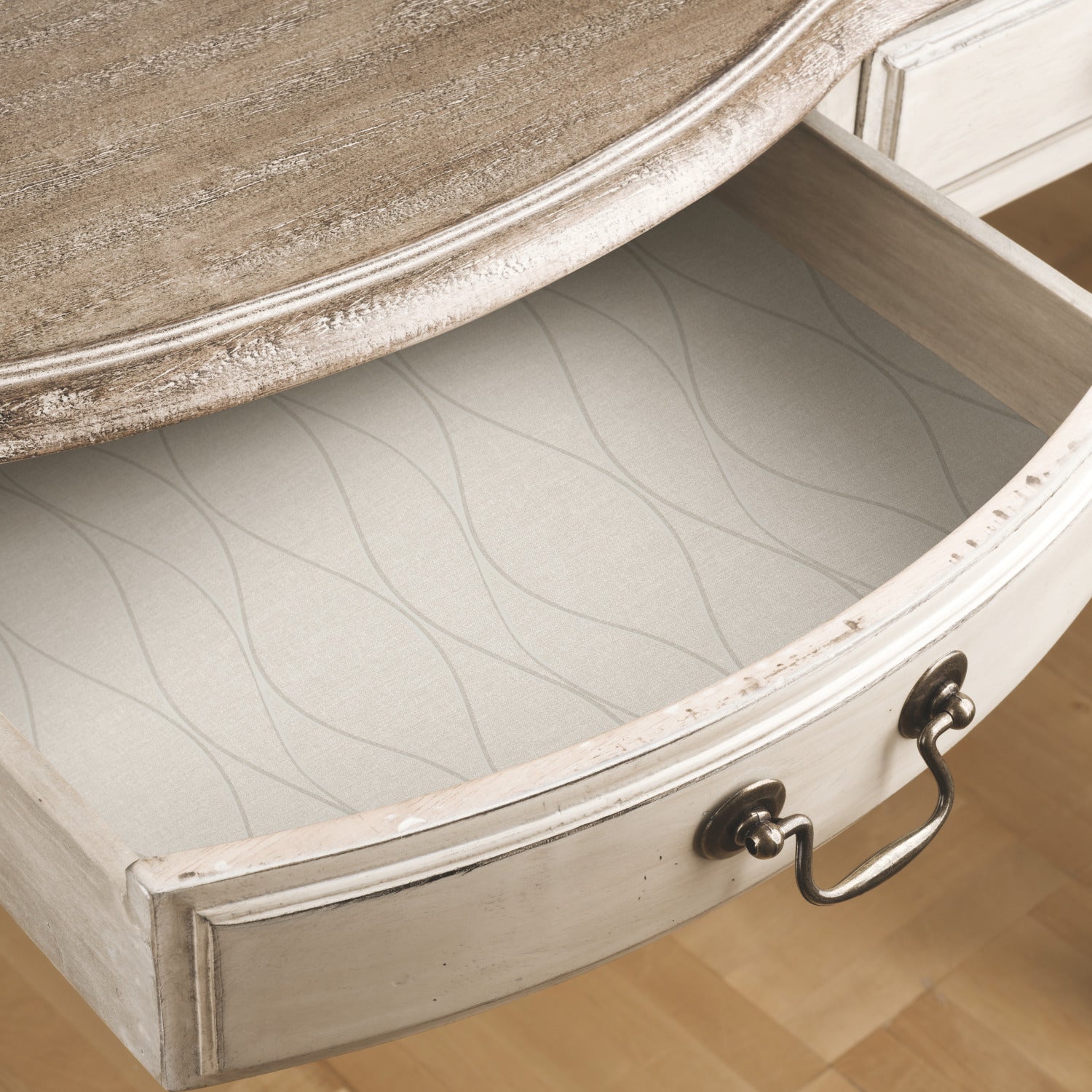 Wave Ogee Peel and Stick Wallpaper in a room setting