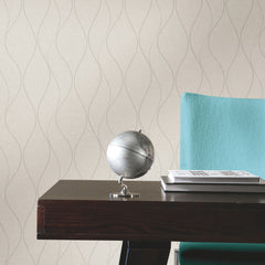 Wave Ogee Peel and Stick Wallpaper in a room setting