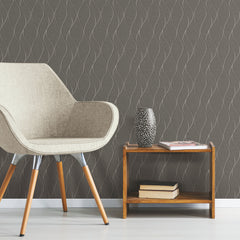 Wave Ogee Peel and Stick Wallpaper in a room setting