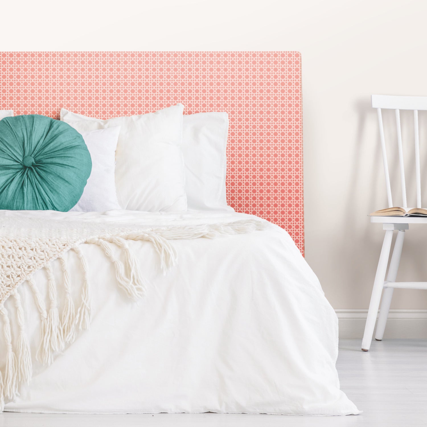 Caning Peel and Stick Wallpaper in a room setting