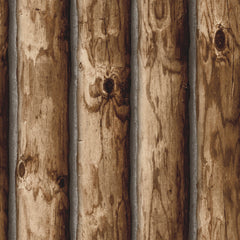 Cabin Logs Peel and Stick Wallpaper by WallPops