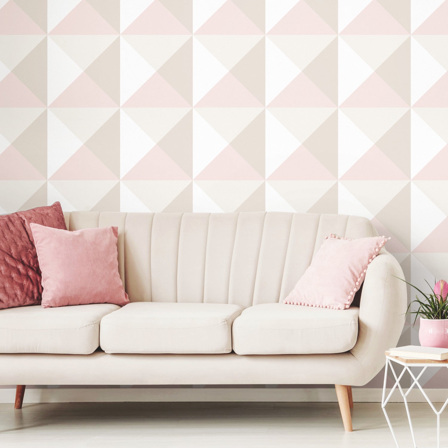 Origami Peel and Stick Wallpaper in a room setting