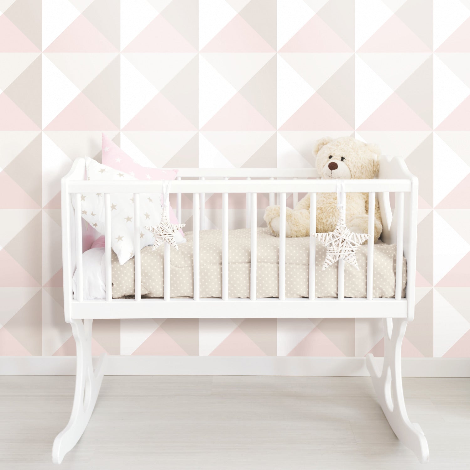 Origami Peel and Stick Wallpaper in a room setting