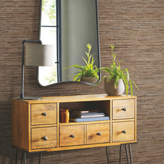 Faux Grasscloth Peel and Stick Wallpaper in a room setting
