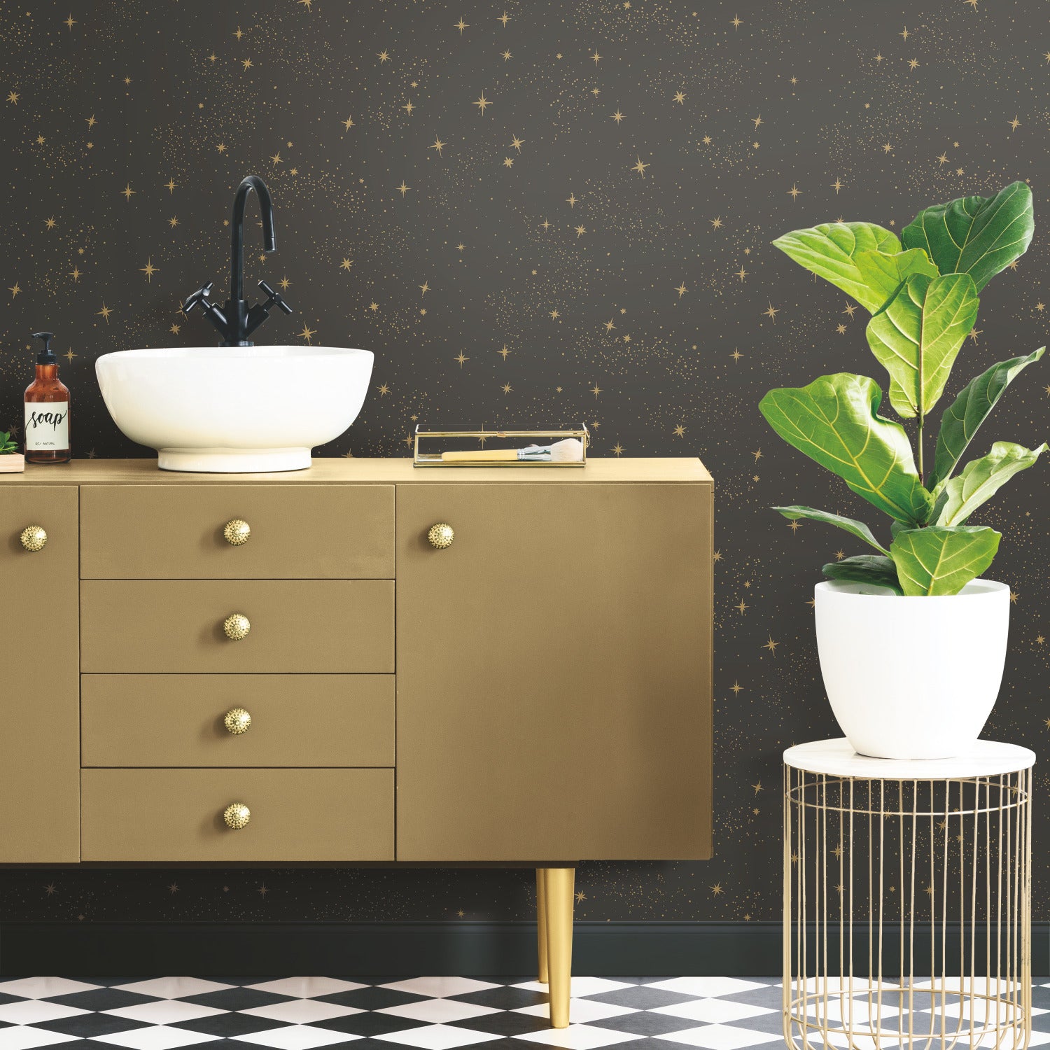 Upon A Star P&S Wallpaper in a room setting