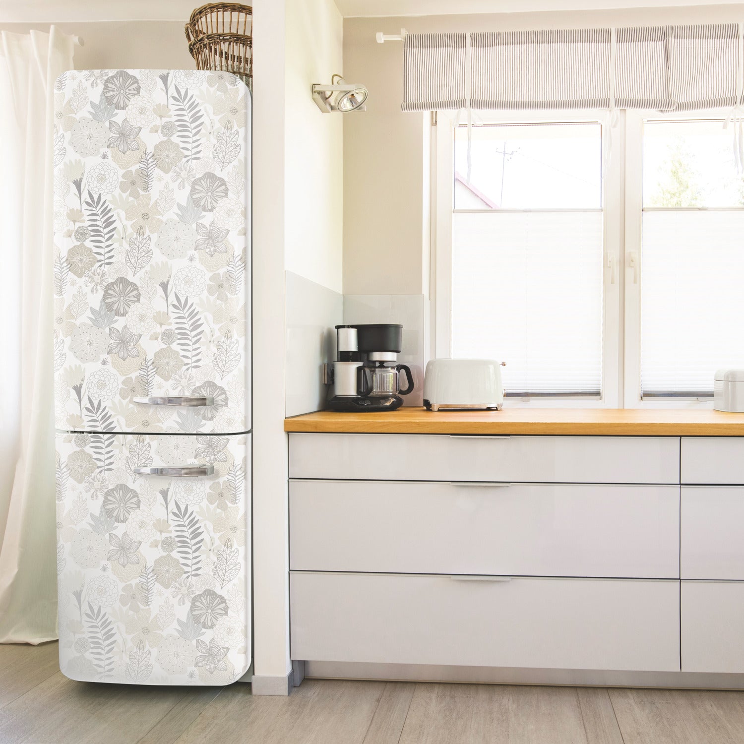 Perennial Blooms Peel and Stick Wallpaper in a room setting