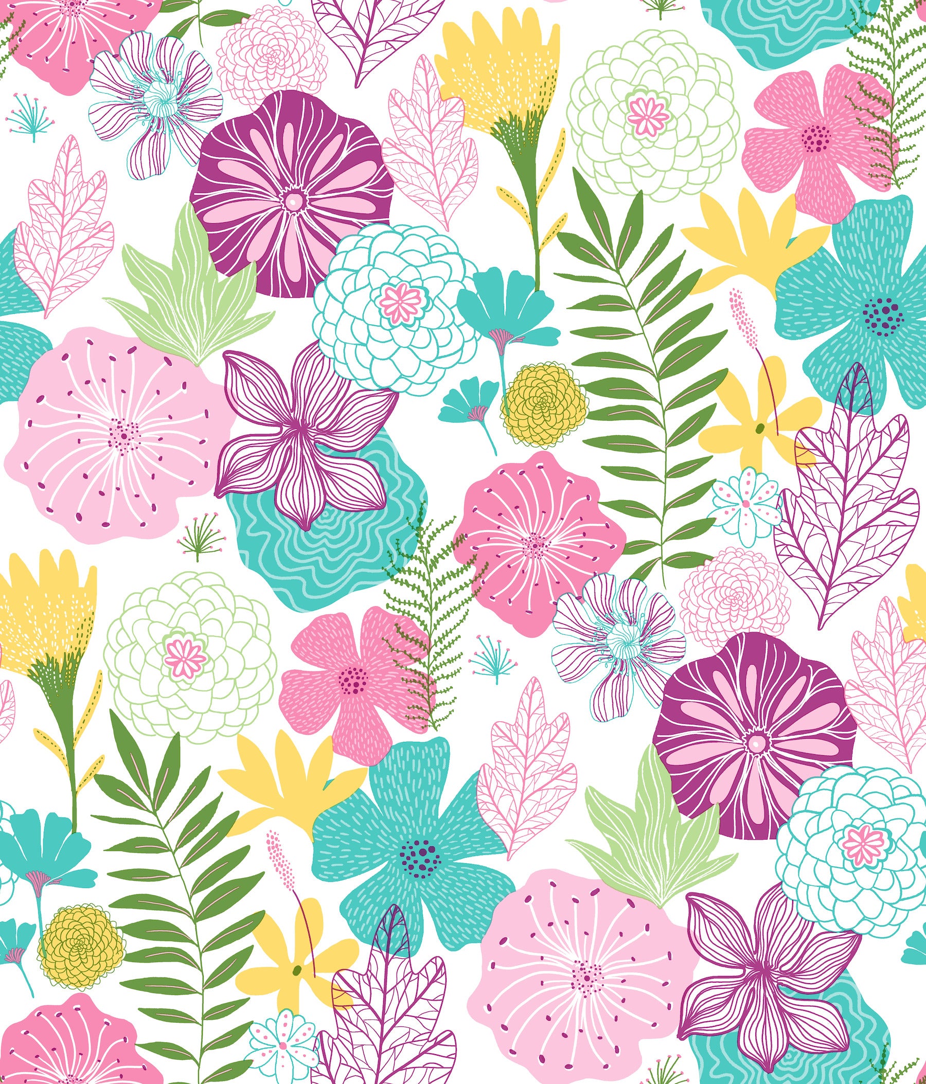 Perennial Blooms Peel and Stick Wallpaper by WallPops
