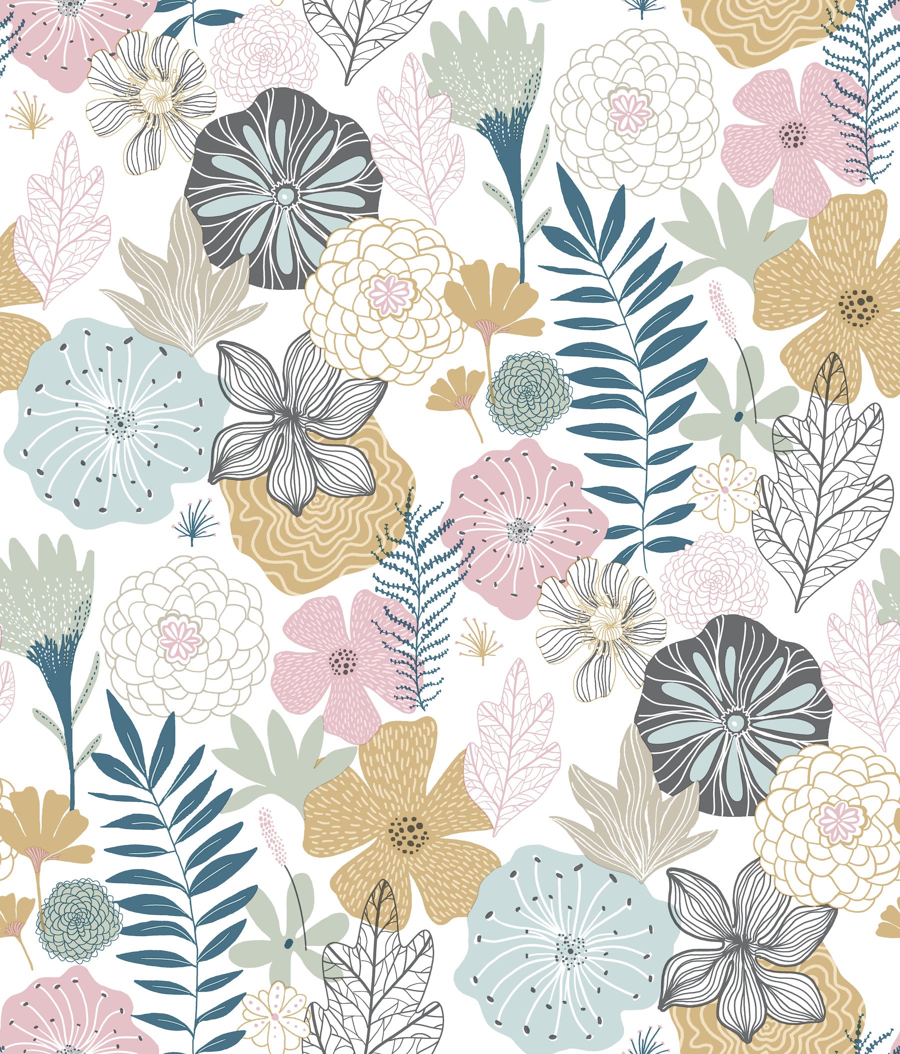 Perennial Blooms Peel and Stick Wallpaper by WallPops
