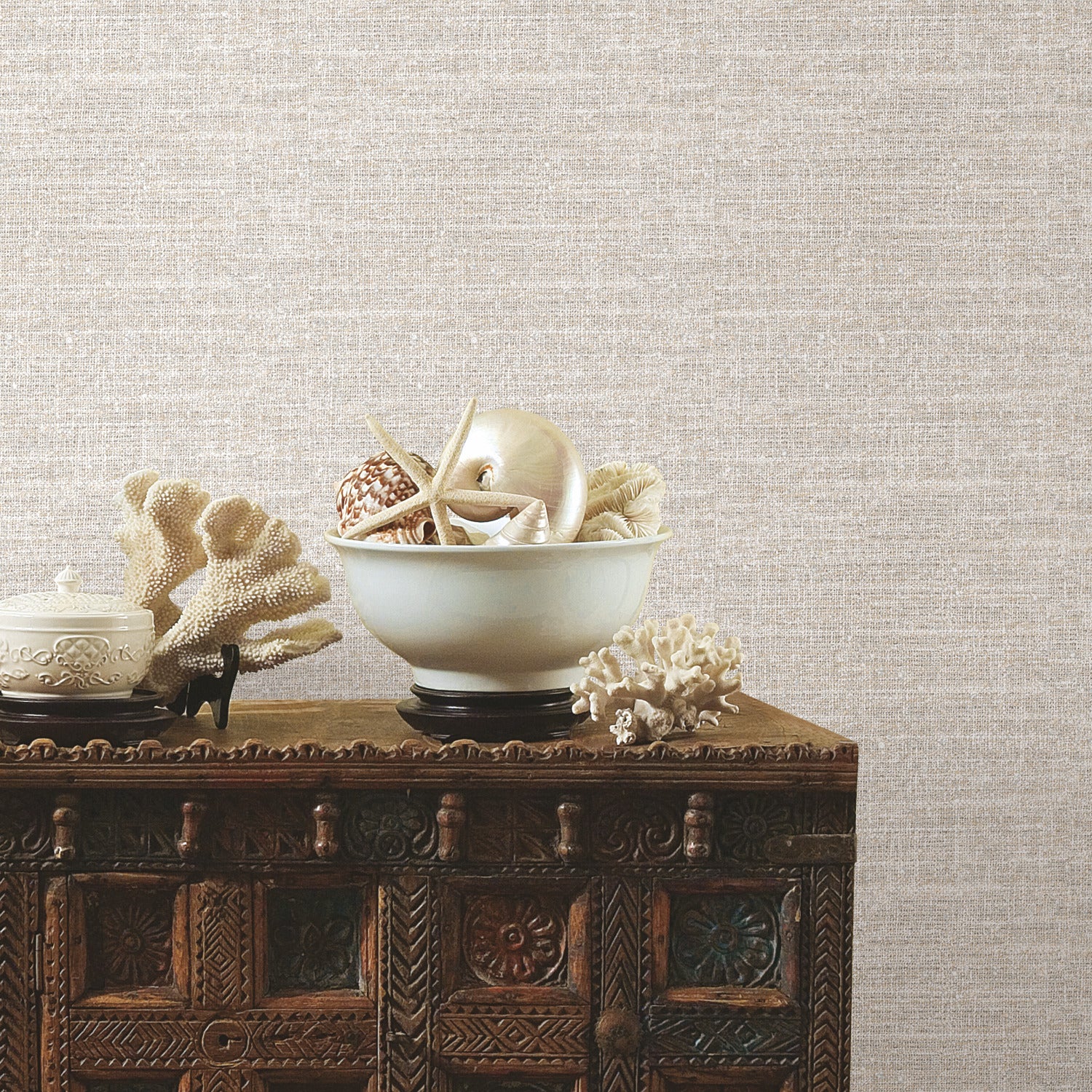 Tweed P&S Wallpaper in a room setting