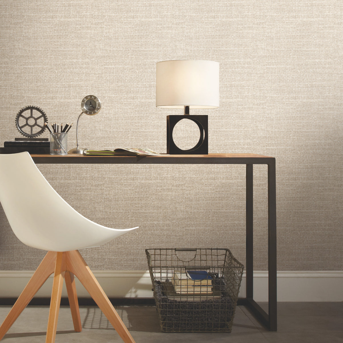 Tweed P&S Wallpaper in a room setting