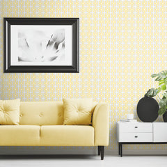 Mod Lattice Peel and Stick Wallpaper in a room setting