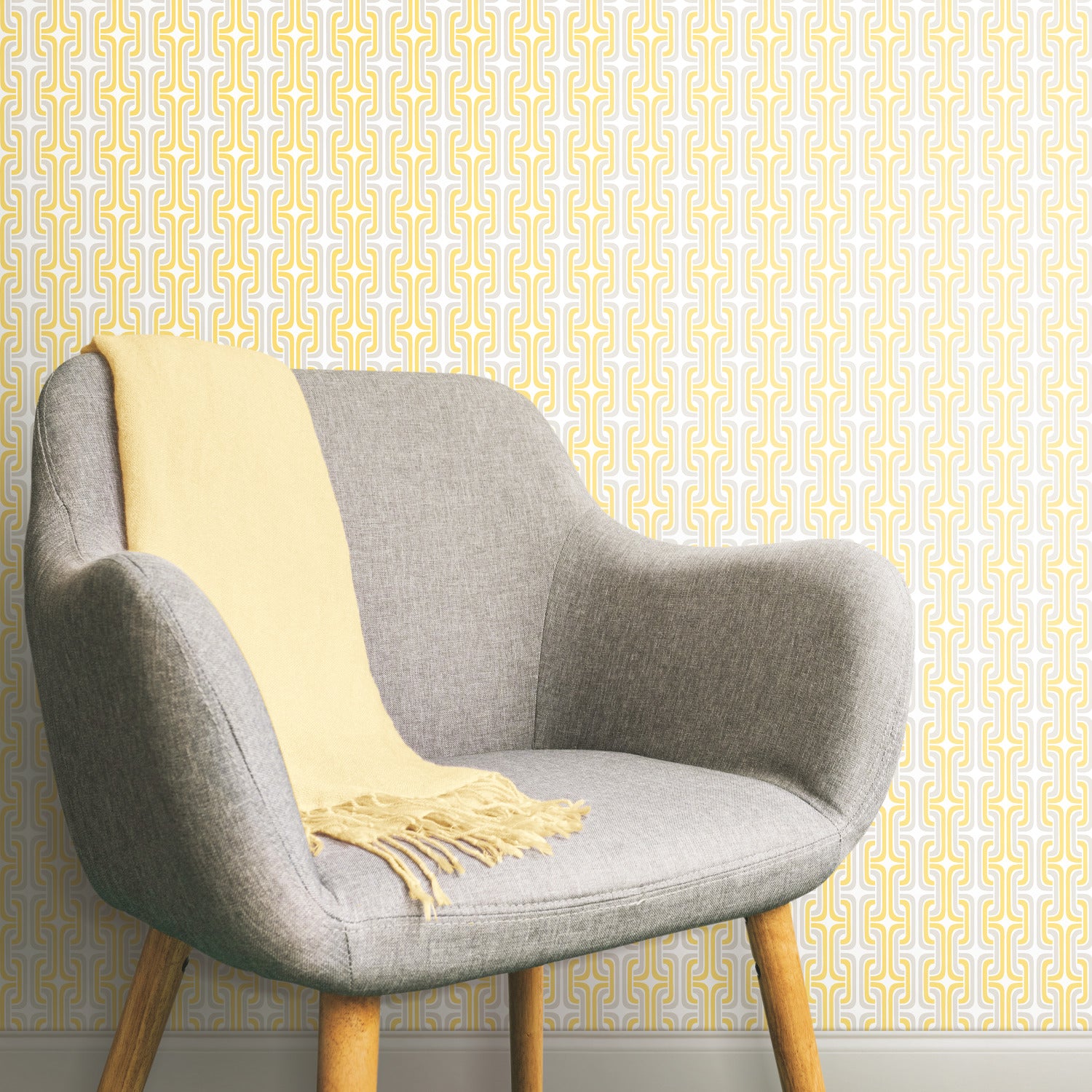 Mod Lattice Peel and Stick Wallpaper in a room setting