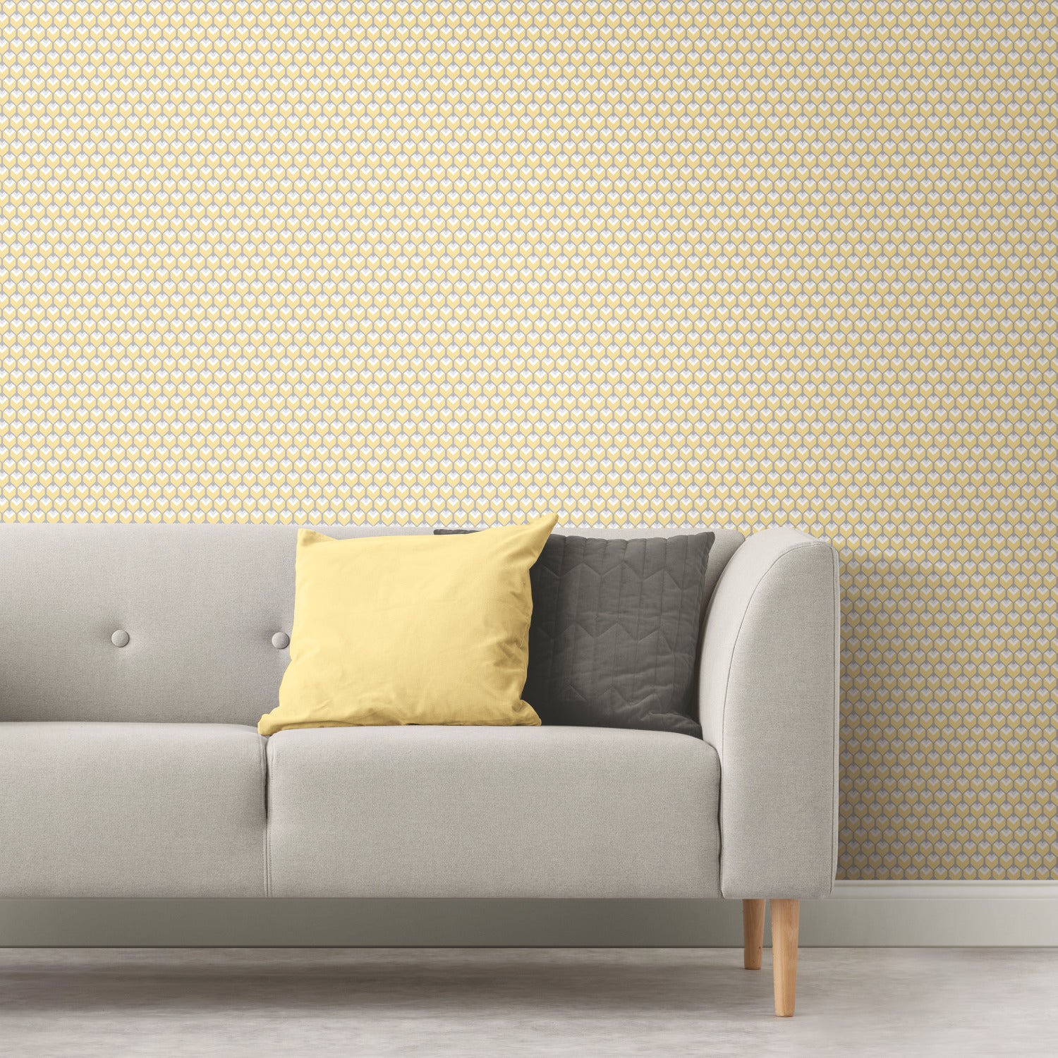 3D Petite Hexagons Peel and Stick Wallpaper in a room setting