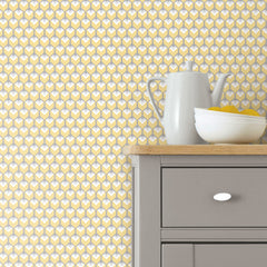 3D Petite Hexagons Peel and Stick Wallpaper in a room setting