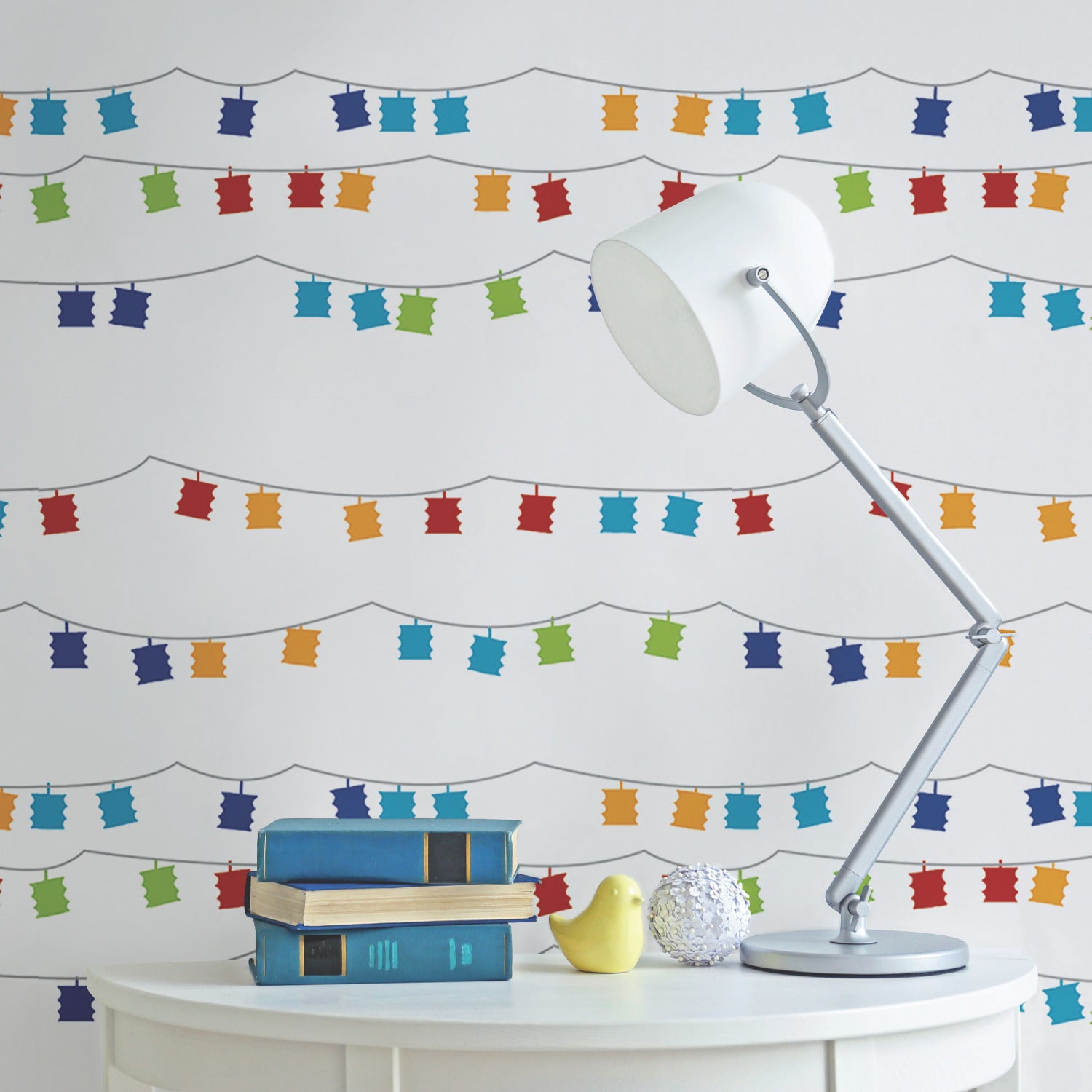 Lanterns Peel and Stick Wallpaper in a room setting