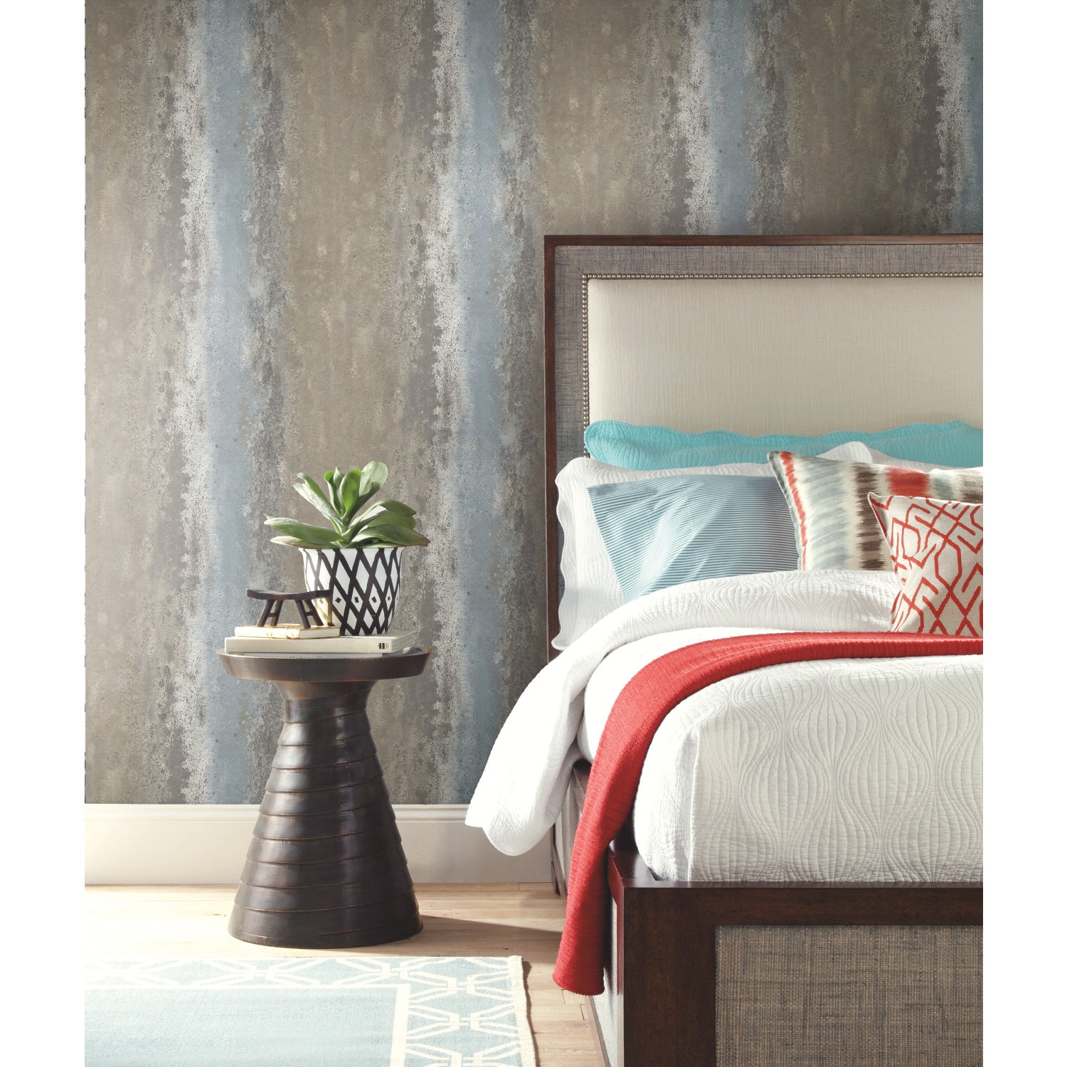 Oxidized Metal Peel and Stick Wallpaper in a room setting