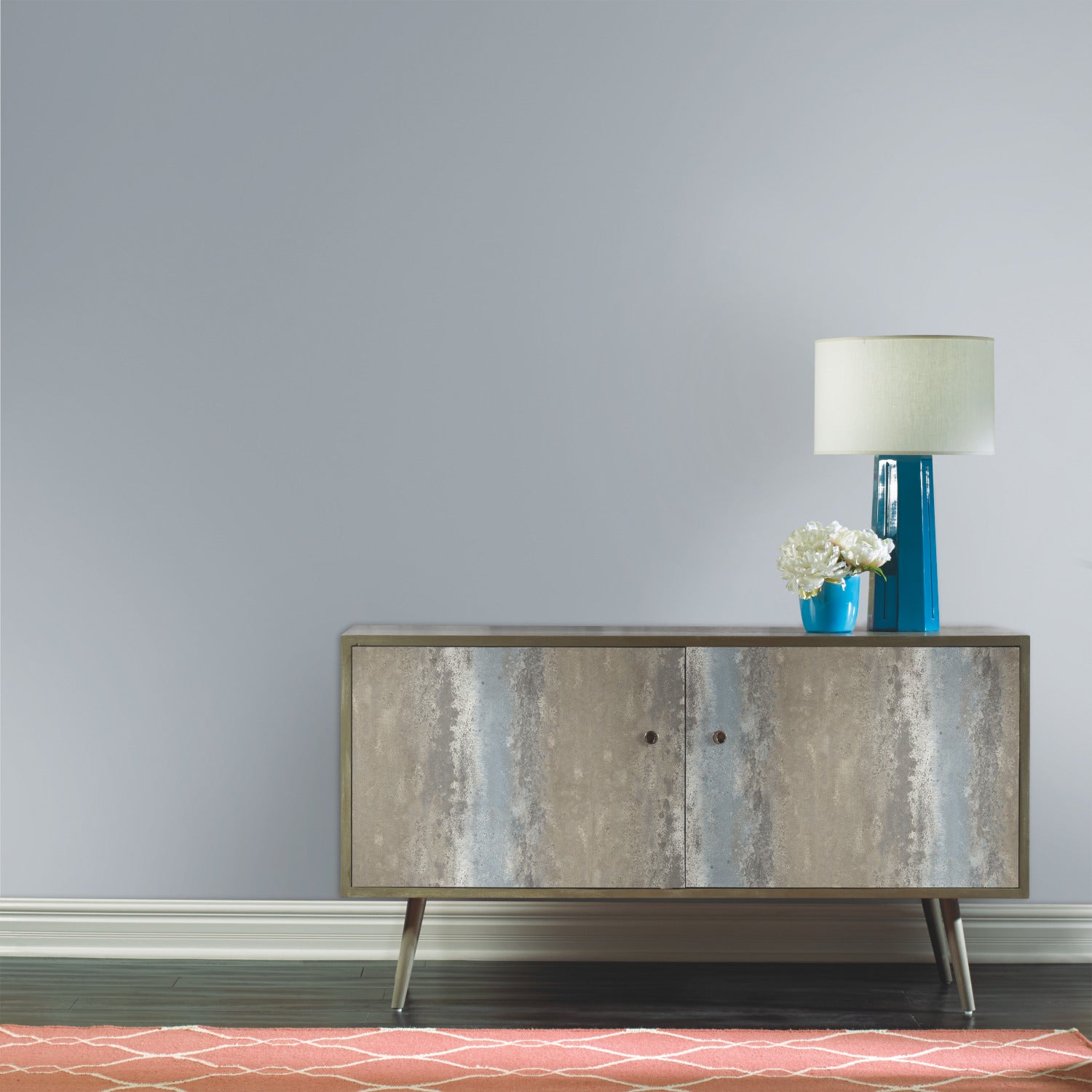 Oxidized Metal Peel and Stick Wallpaper in a room setting