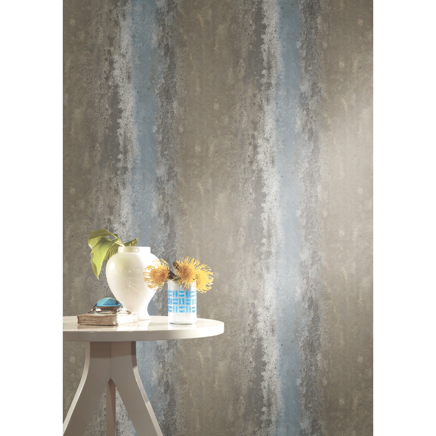 Oxidized Metal Peel and Stick Wallpaper in a room setting