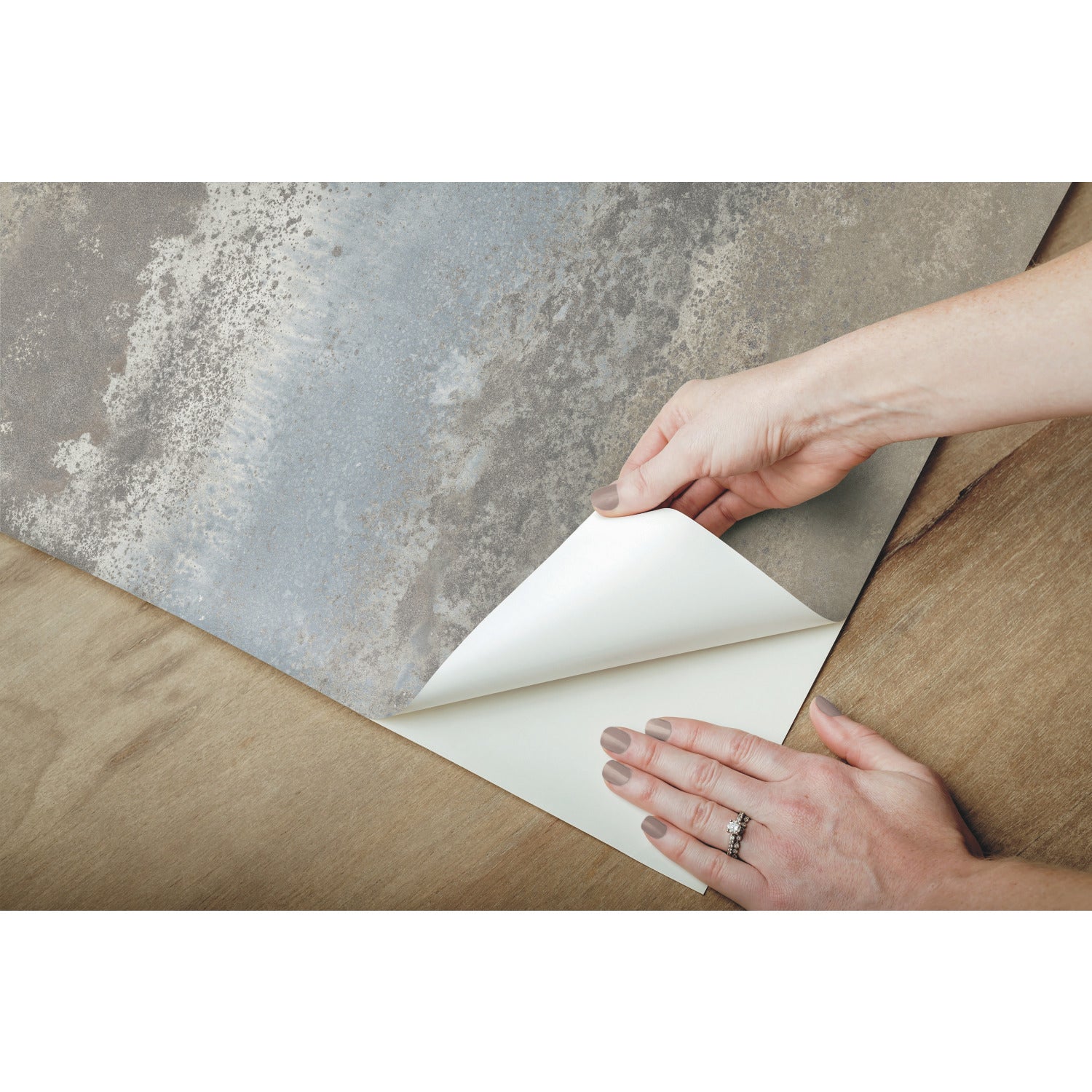 Oxidized Metal Peel and Stick Wallpaper - how to peel