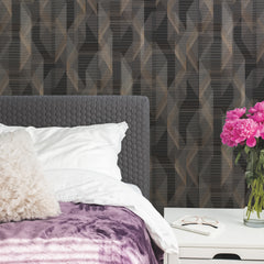 Debonair Geometric Peel and Stick Wallpaper in a room setting