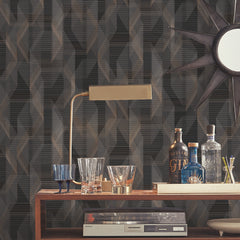 Debonair Geometric Peel and Stick Wallpaper in a room setting