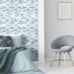 Paul Brent Watercolor Chevron Peel and Stick Wallpaper