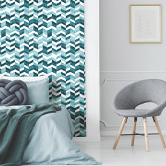 Paul Brent Watercolor Chevron Peel and Stick Wallpaper