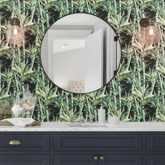 Lucky Bamboo Peel and Stick Wallpaper in a room setting