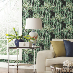 Lucky Bamboo Peel and Stick Wallpaper in a room setting
