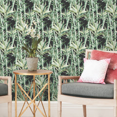 Lucky Bamboo Peel and Stick Wallpaper in a room setting