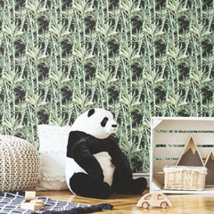 Lucky Bamboo Peel and Stick Wallpaper in a room setting