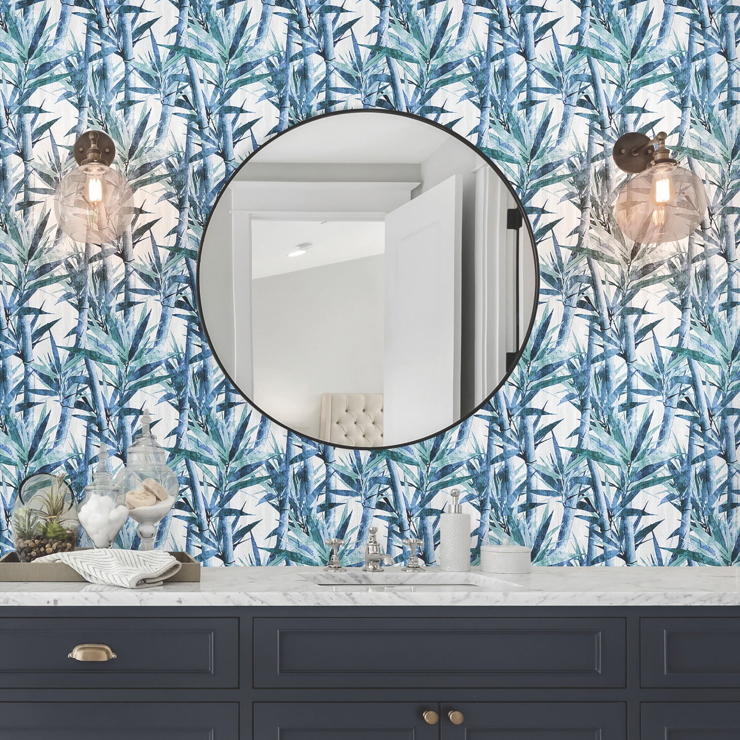 Lucky Bamboo Peel and Stick Wallpaper in a room setting