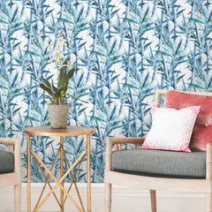 Lucky Bamboo Peel and Stick Wallpaper in a room setting