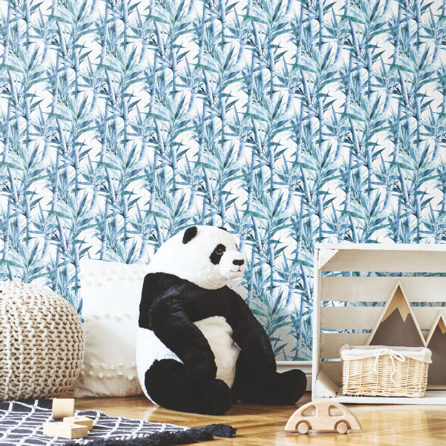 Lucky Bamboo Peel and Stick Wallpaper in a room setting