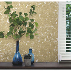Metallic Leaf Peel and Stick Wallpaper in a room setting