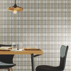 Tweed Plaid Peel and Stick Wallpaper in a room setting