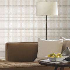 Tweed Plaid Peel and Stick Wallpaper in a room setting