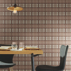 Tweed Plaid Peel and Stick Wallpaper in a room setting